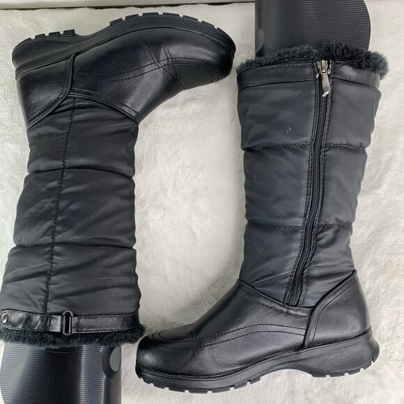 Bass Leather Faux Fur-Lined Winter Boots Women’s Size 9 Black - Picture 5 of 9
